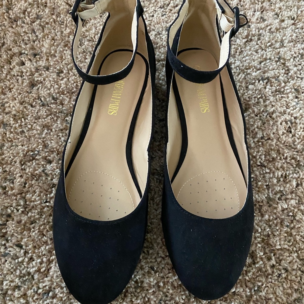 Dream Pairs Black Ankle Strap Flats